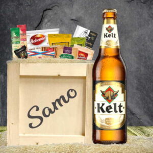 darčeková debna s obsahom a pivom Kelt